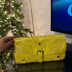 L.A.M.B. Vibrant Yellow Leather Clutch